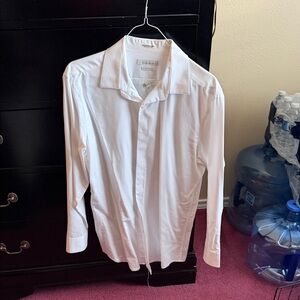 Perry Ellis Men's White Long-Sleeve Dress Shirt